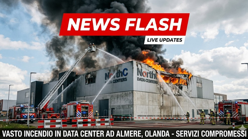 Incendio nel data center di Almere OGGI 7 MAGGIO 2026: interruzione totale per IBM e disservizi OVHcloud
